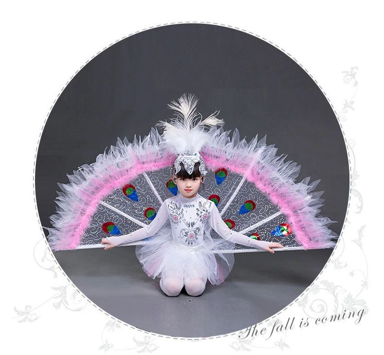 Girls Dance Costumes Kindergarten National Dancing Uniform Elegant Carnival Peacock Stage Performance Clothing Halloween | Тематическая