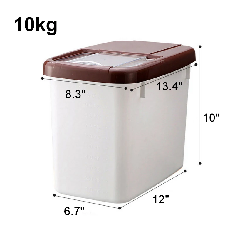 

Plastic 7.5/10kg Rice Grain Storage Box Grains Beans Food Container Sealed Moisture-proof Food Storage Container Kitchen Items