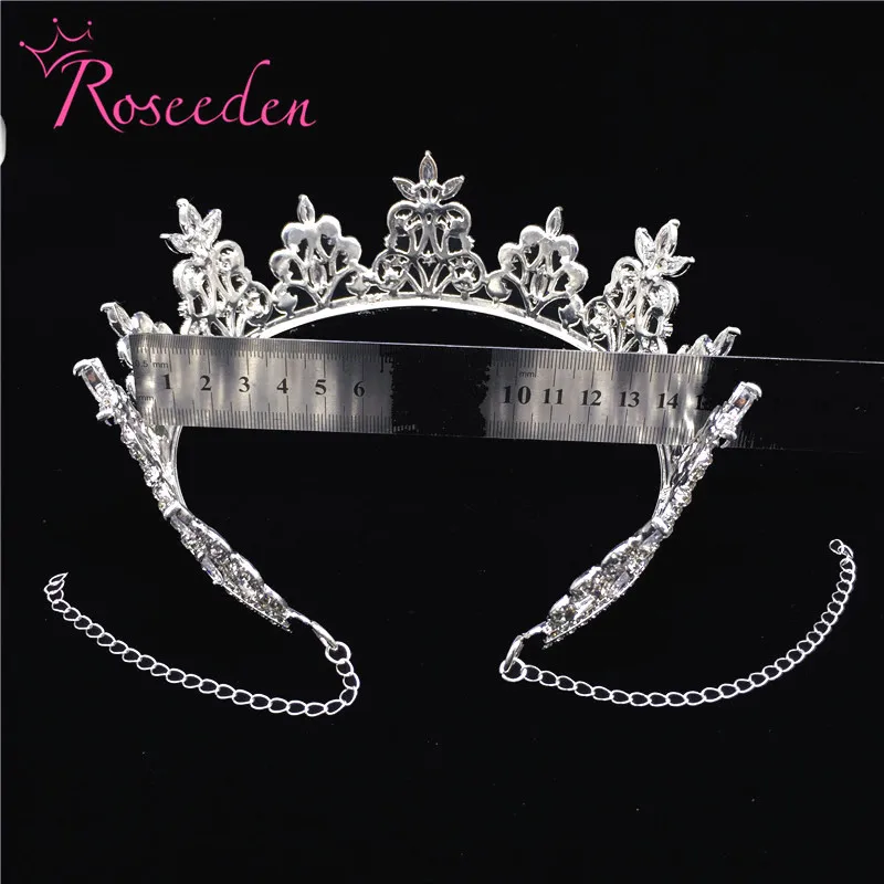 

Luxury CZ Wedding Pageant Gold Tiara crown Cubic Zircon Crystal Bridal pageant Crowns Diadem for women RE3072