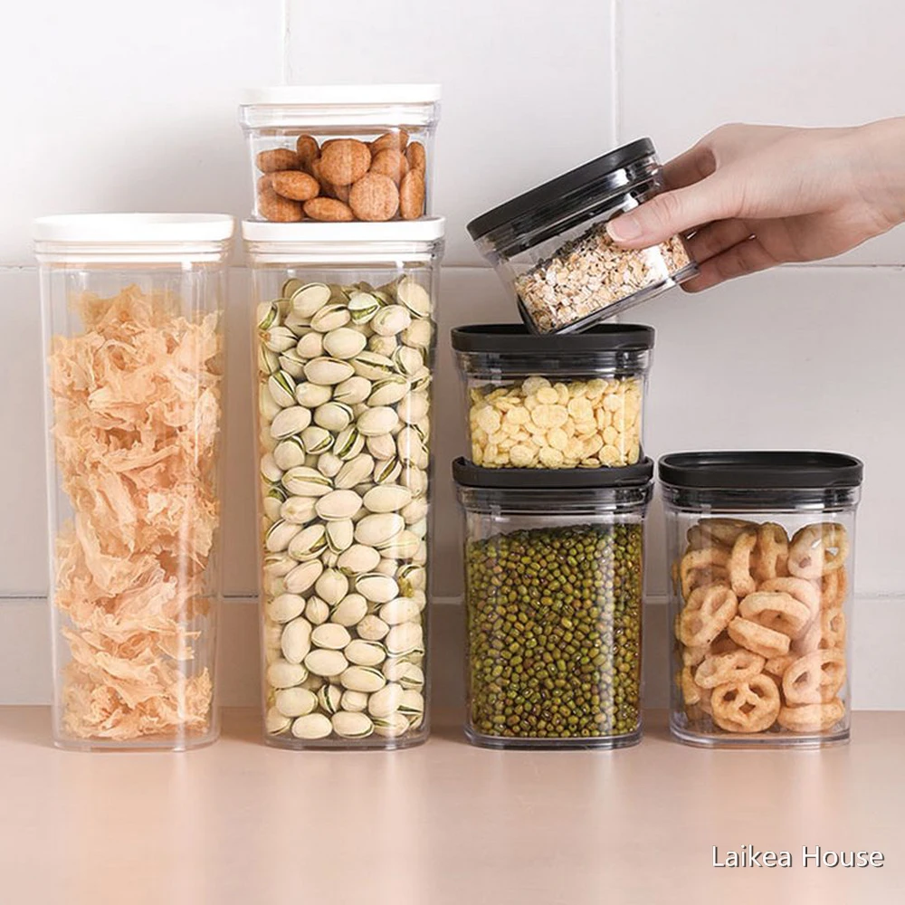 

220/520ML прозрачный кухонные принадлежности запечатанный пластиковый Кухонный Контейнер для хранения банок контейнеры для еды коробка-орган...
