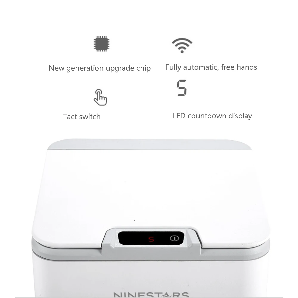 Xiaomi Ninestars 10L IPX3 Водонепроницаемый Датчик мусорного ящика Бытовая умная мусорная корзина бесконтактная мусорная корзина