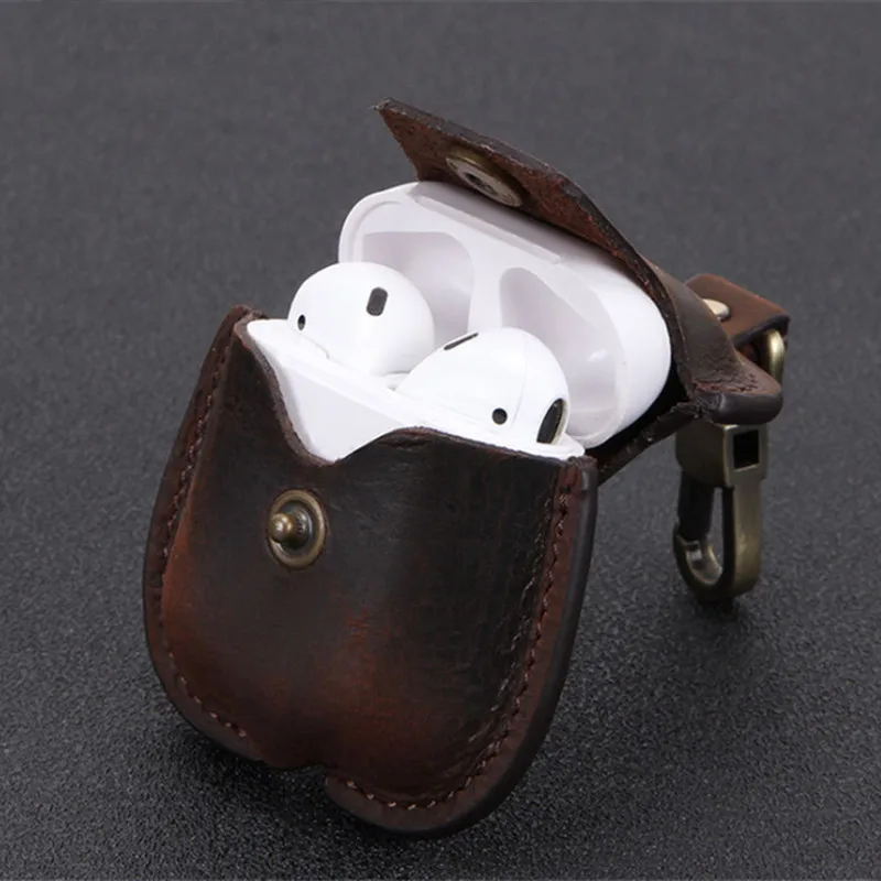 Чехол-бумажник для ключей из натуральной кожи AirPods Pro защитный чехол воловьей