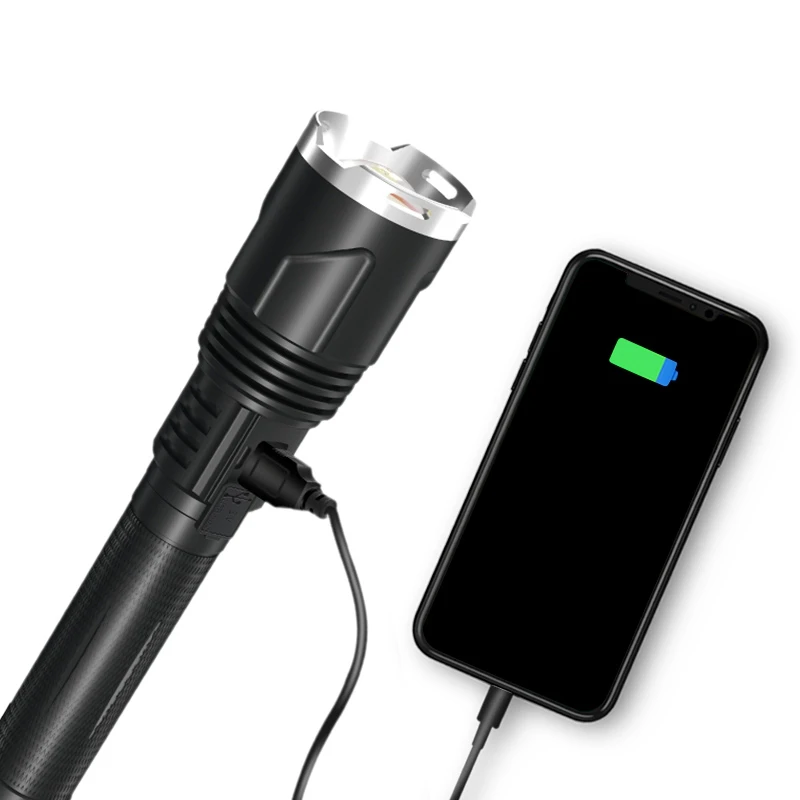 

XHP110 Flashlight LED Powerful USB Rechargeable Torch Waterproof Portable Flashlights High Lumens