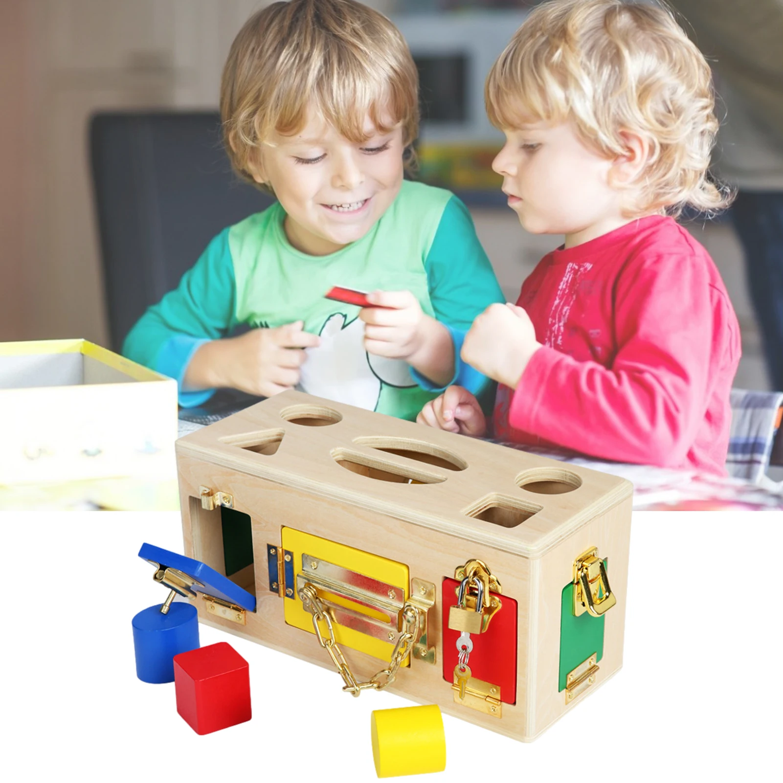 

Деревянная коробка-игрушка для раннего обучения и обучения, игрушка для распознавания и обучения жизненных навыков, детский Дошкольный паз...