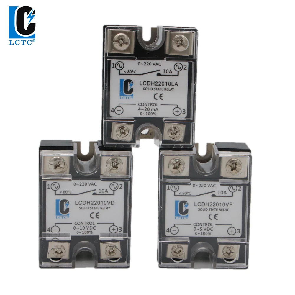 Однофазное твердотельное реле регулятора напряжения 0-5 в 0-10 4-20 мА SSR-1VD/VF/LA 10A-120A |