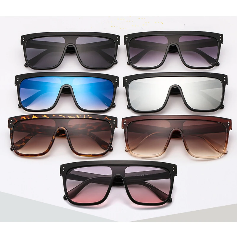 

AOZE 2020 fashion shield style two stitches rivets gradient sunglasses feminine brand design unisex vintage sunglasses UV400