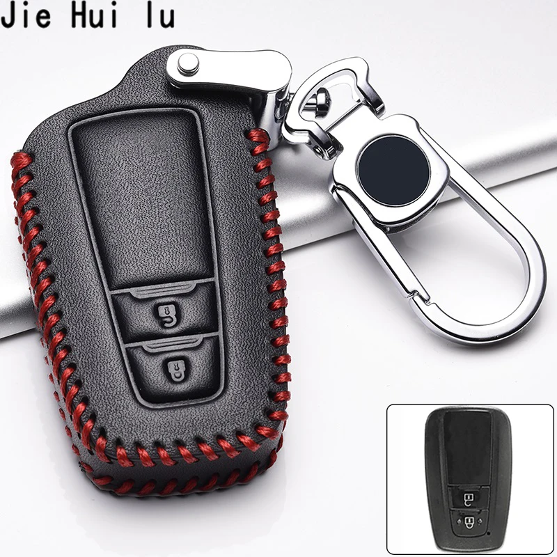 Top Layer Leather Car Key Cover Case For Toyota Camry Prado 2017 2018 CHR Prius Corolla RAV4 camry se Remote Shell | Автомобили и