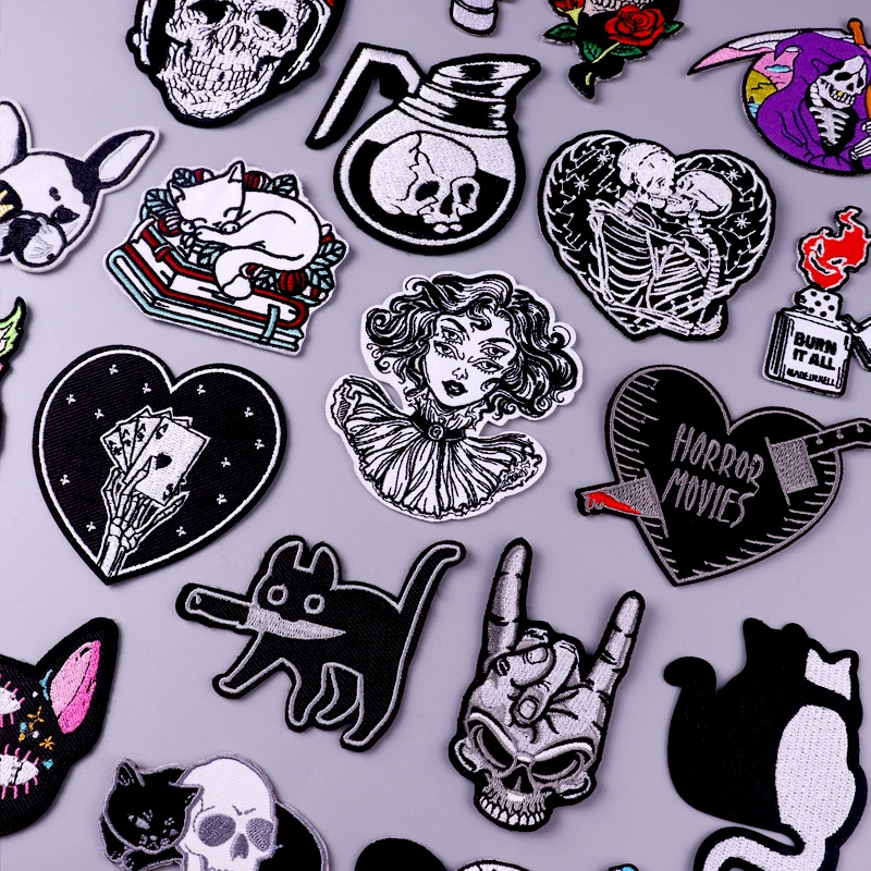 

Hippie Embroidery Patches For Clothing Punk Animal Patch Iron On Patches On Clothes Fusible Patch Sticker For Clothes Applique