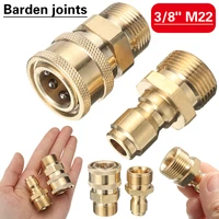 2 pcs high quality brass m22 38inch pressure car washer quick release adapter connector coupling garden watering tools