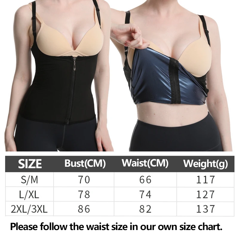 

2021 New Body Shaper for Women Sweat Sauna Vest Zipper Slim Adjustable Strap Thermal Shapewear Hot Fitness Tank Top Sheath Belt