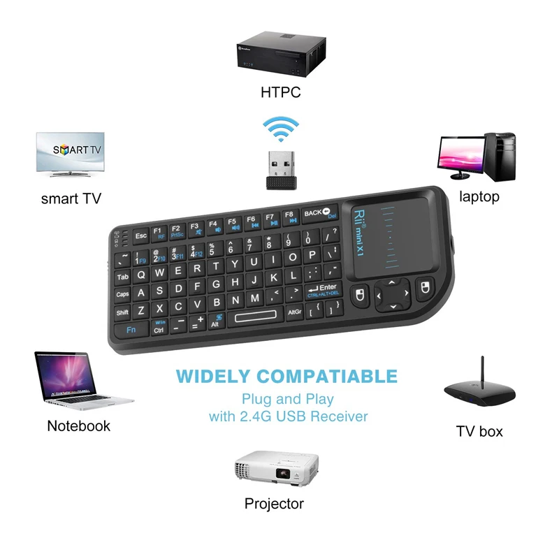 X1 мини беспроводная клавиатура Touch 2 4G Fly Air mouse с сенсорной панелью для игр