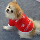 Флисовая Рождественская игрушка для собак, свитер, Рождественская красная одежда для щенка, теплый пуловер для осени и зимы, одежда с вышивкой