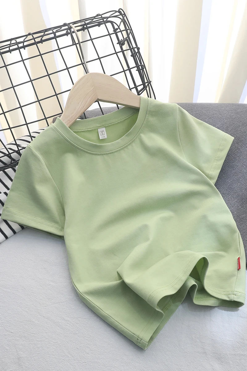 

2021 summer children's short-sleeved t-shirt cotton girls' t-shirts boys short-sleeved children's clothing 2001 22
