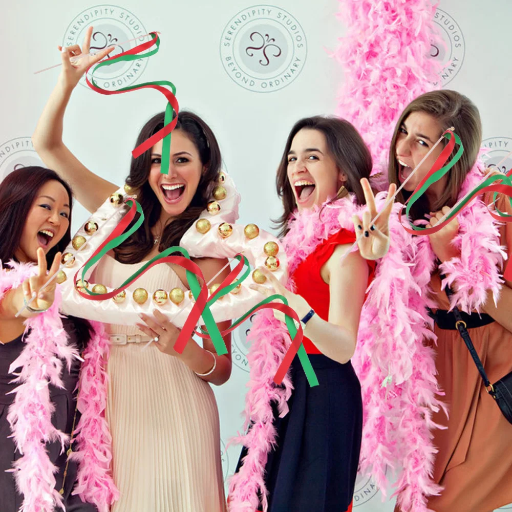 

12pcs Wedding Wands Ribbon Streamers Fairy Stick Cheer Props Party Supplies Favors