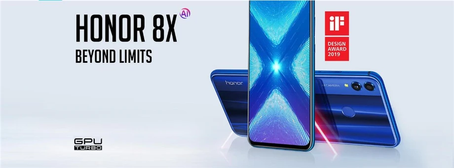 Honor 8X Kirin 710 Восьмиядерный 6,5 ''20MP& 2MP& 16MP 3400 mAh ram 6GB rom 64GB распознавание лица отпечаток пальца