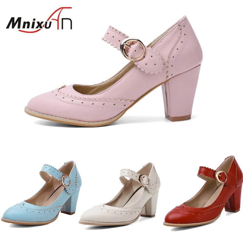 Женские туфли лодочки MNIXUAN на высоком каблуке мэри джейн новинка 2020 свадебные с