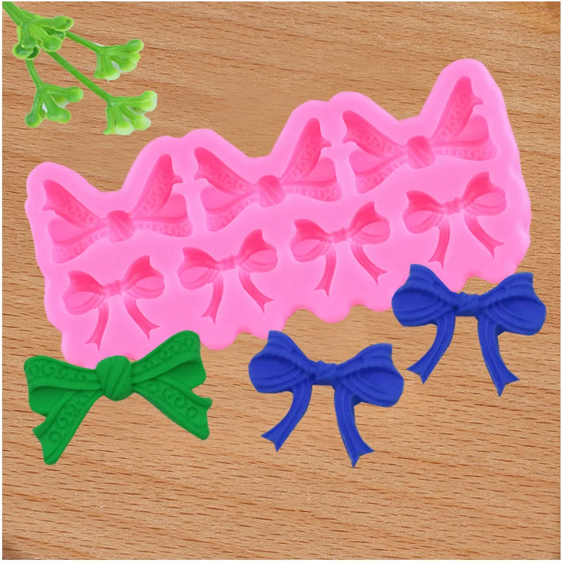Новый Лук в форме узла помадка торт Силиконовая форма Шоколадные конфеты формы