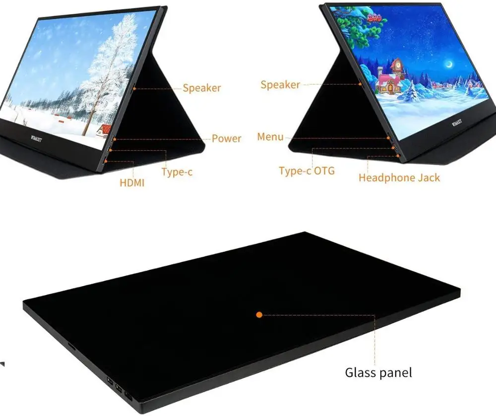 Портативный монитор WIMAXIT M1562C 15 6 дюйма Usb C Тип Ips экран HDMI 1080p Lcd телефон Ноутбук