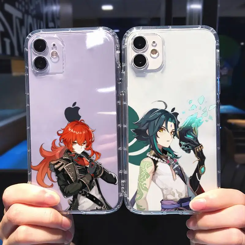 

genshin impact Phone Case Transparent soft For iphone 13 12 11 8 7 plus mini x xs xr pro max
