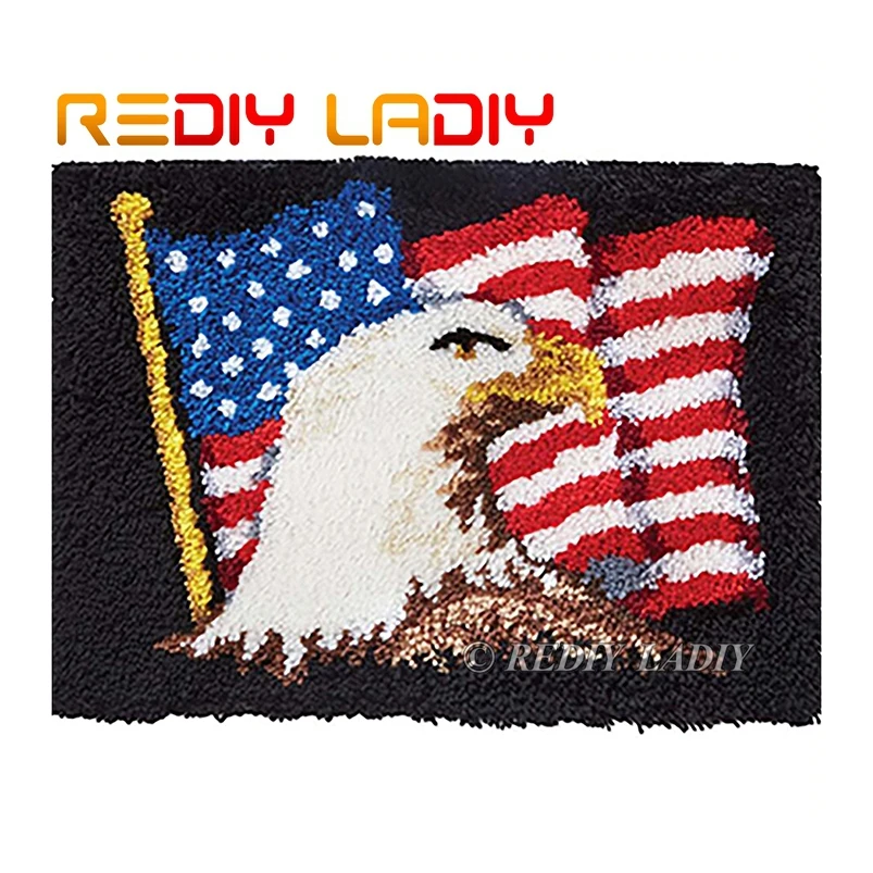 Набор крючков с защелкой вязальный ковер патриотический Орлан акриловая пряжа