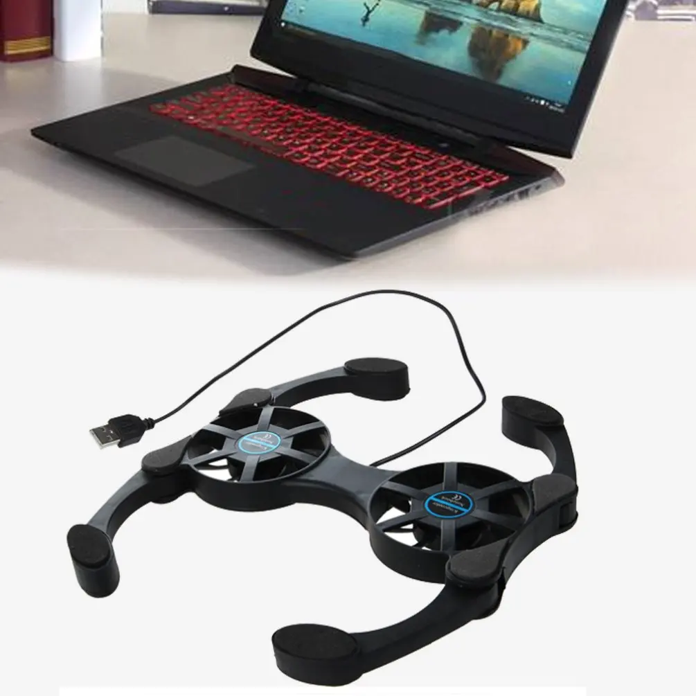 

Laptop Cooler Mini Foldable USB Cooling Fan Laptop Cooler Cooling Pad Stand Dual Fan USB Cable Tablet PC Desktop Fan