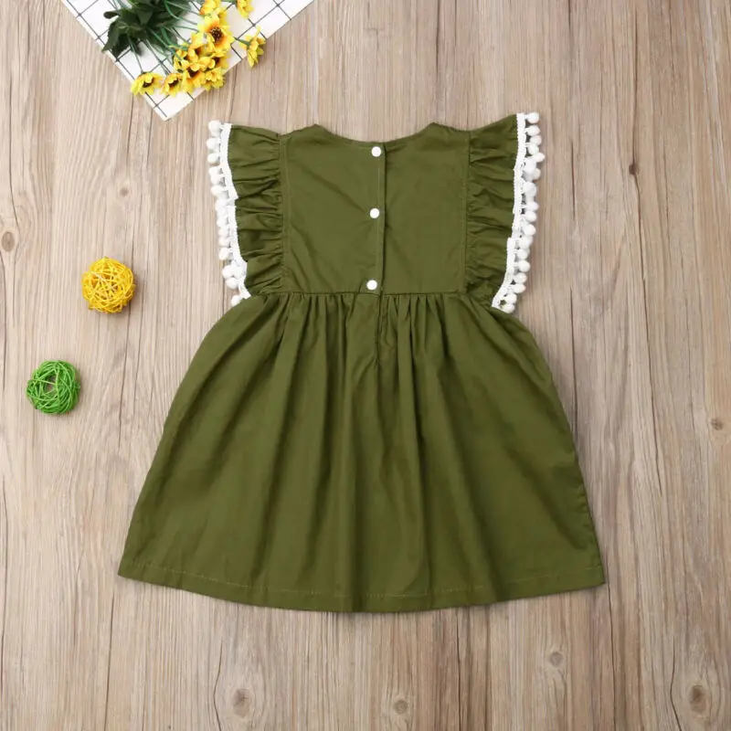 Летнее свободное плиссированное платье без рукавов для маленьких девочек пачка