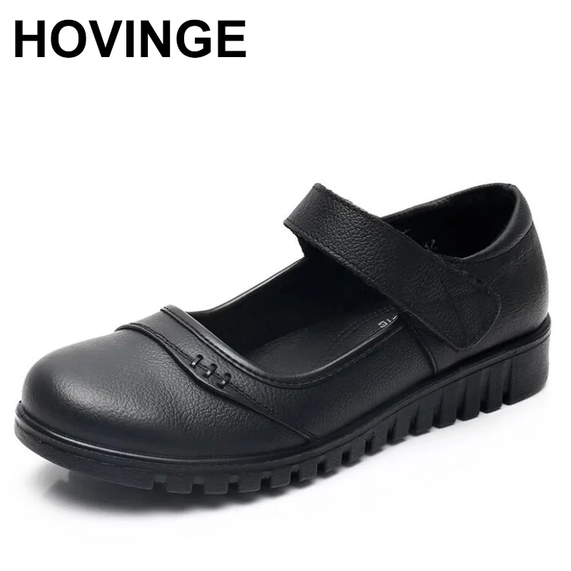 

HOVINGENew Classic autumn Women Flats Genuine Leather Shoes Woman Slip On Loafers Flats Soft Oxford Ballerina Shoes Casual Large