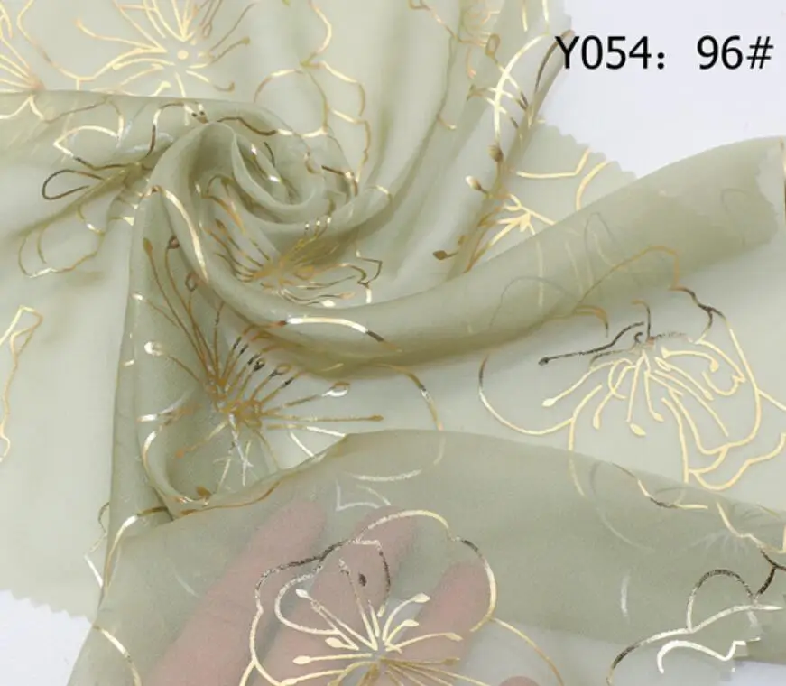 96 Lemon Green Bronzing Flower Косплей 30D шифоновое платье вечерние платья ткань материал DIY летняя ткань для платья блузка шарф квалифицированный - Цвет: 96 Lemon Green