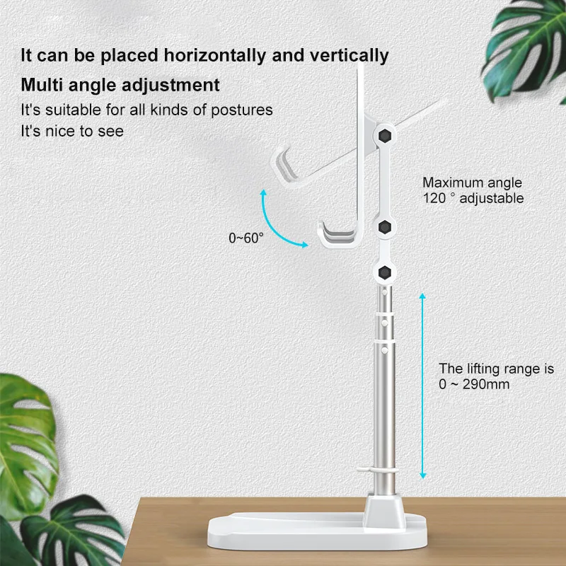 

New Desktop Phone Holder Tablet Stand For IPhone Ipad Universal Bracket Metal Telescopic Adjustable Height Angle Live Support