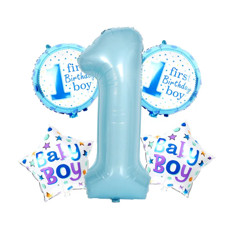 5pcs 1st. boy set1 5 шт./лот, Детские фольгированные воздушные шары, гелиевые шары для мальчиков и девочек, для дня рождения, вечеринки, девичьи украшения, air balao, Классические игрушки - Цвет: 5pcs 1st. boy set1