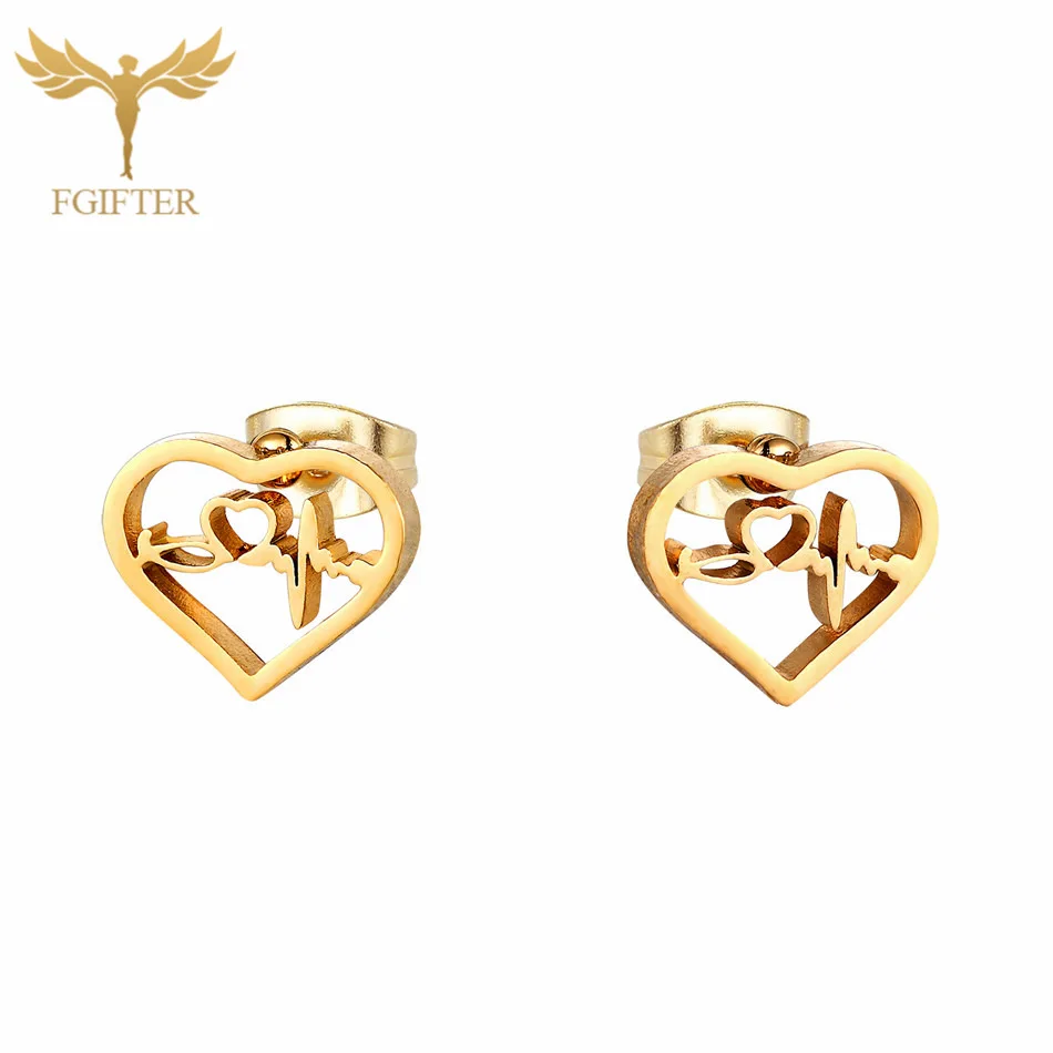 Lover Earrings Серьги-гвоздики из нержавеющей стали высокого качества, романтические серьги для влюбленных девушек и женщин, свадебные ювелирные украшения, аксессуары - Окраска металла: Lover Earrings