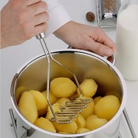 stainless steel kitchen gadgets wavy handle potato masher potato press mashed potatoes tool