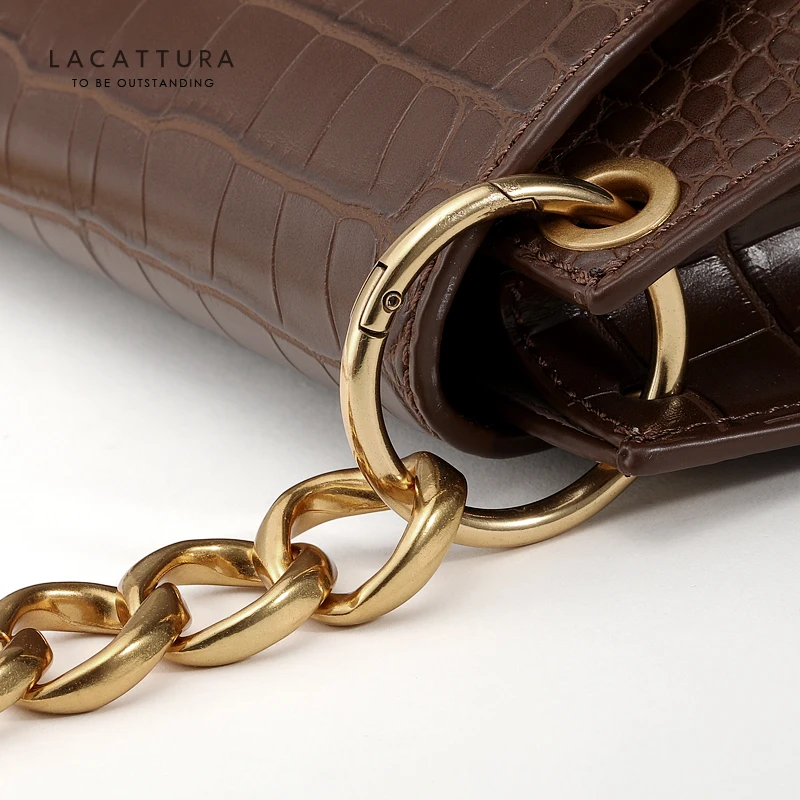 LACATTURA роскошная женская сумка на цепочке дизайнерские сумки-мессенджеры модная