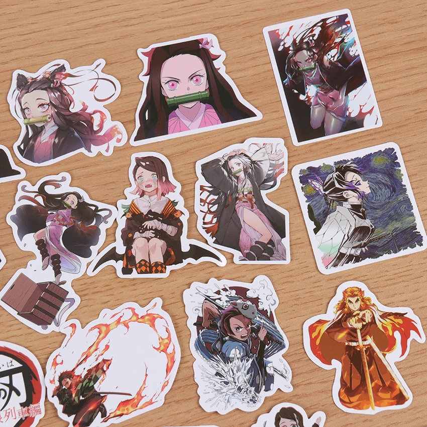50 шт. стикеры с аниме убийца демонов скейтборд мотоциклетная гитара девушка