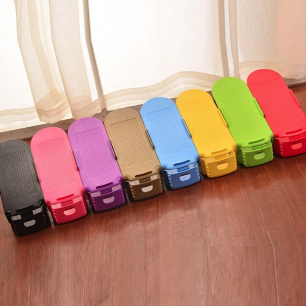 10 шт. двойной органайзеры для обуви Пластик шкаф стенд обувь стеллаж хранения