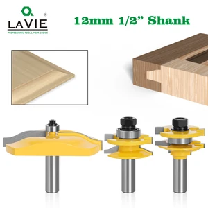 Набор фрез для обработки дерева LAVIE, 3 шт.компл., 12 мм, с хвостовиком 12 дюйма, для дверей, панелей, шкафов, шипов, фрез, режущие инструменты, 03016