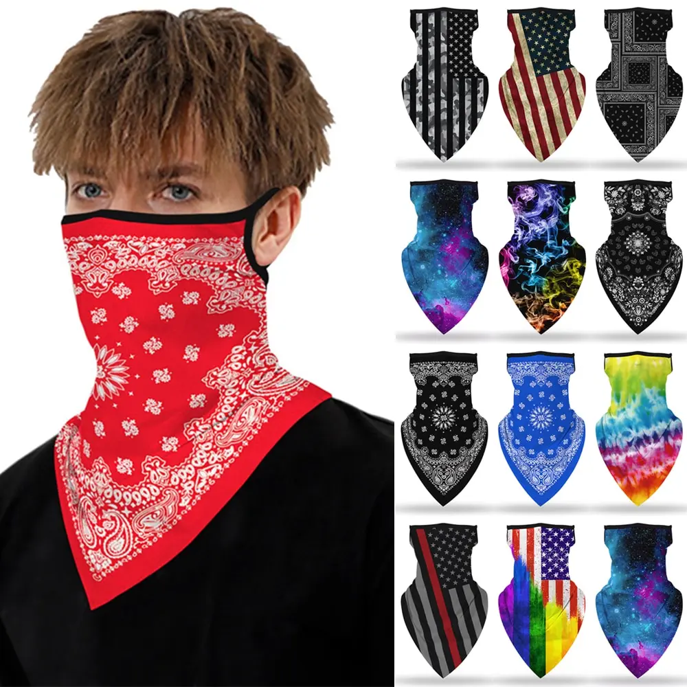 

NEW Outdoor Windproof Scarf Triangle Breathable Bandana Scarf Cycling Neck Gaiter Cover Solid Green Black Triangle Scarves