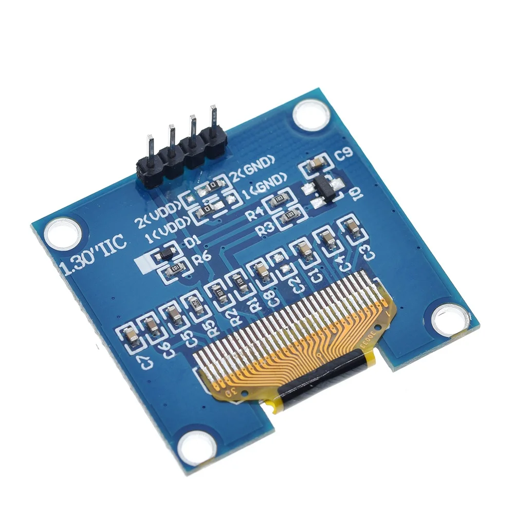 4PIN 1,3 O светодиодный модуль белый/синий цвет 128X64 1,3 дюймов O светодиодный ЖК-дисплей светодиодный Дисплей модуль 1," IIC I2C общаться с Чехол