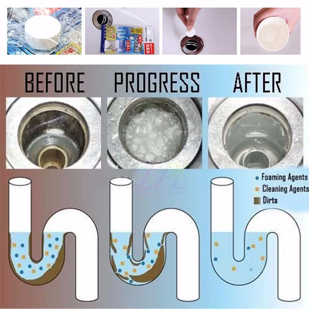 4 шт./компл. очиститель трубопровода канализационный дезодорант туалет ванна