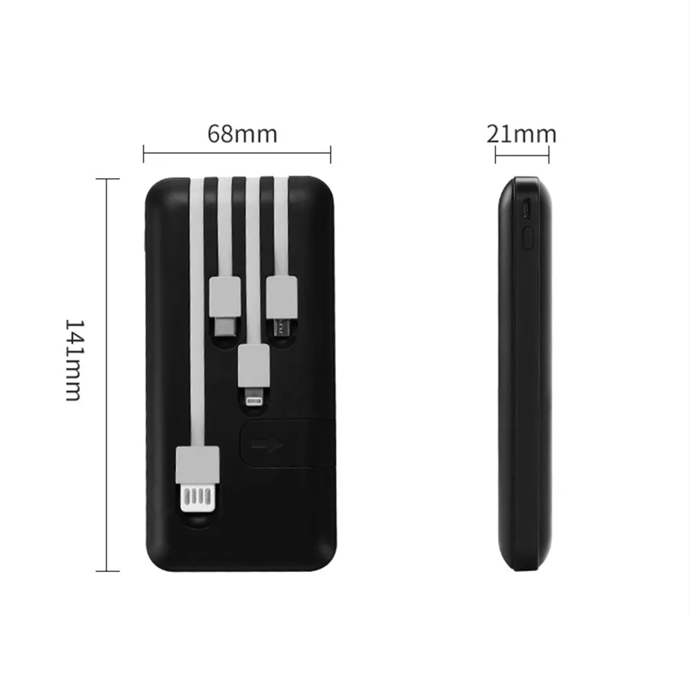 Power Bank 10000 мАч с 4 USB кабель для передачи данных Внешняя батарея портативное