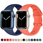Ремешок силиконовый для Apple Watch band 44 мм 40 мм 45 мм iWatch 41 мм 38 мм, резиновый браслет для смарт-часов Apple Watch 5 4 6 7 se