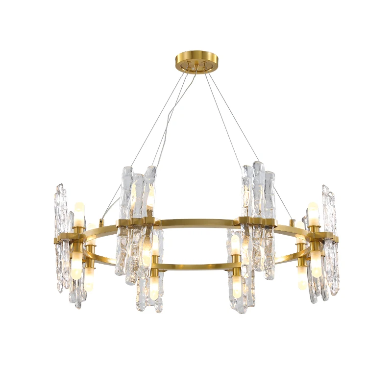 

Light luxury minimalist crystal chandelier American design living room lamp simple living room dining room chandelier