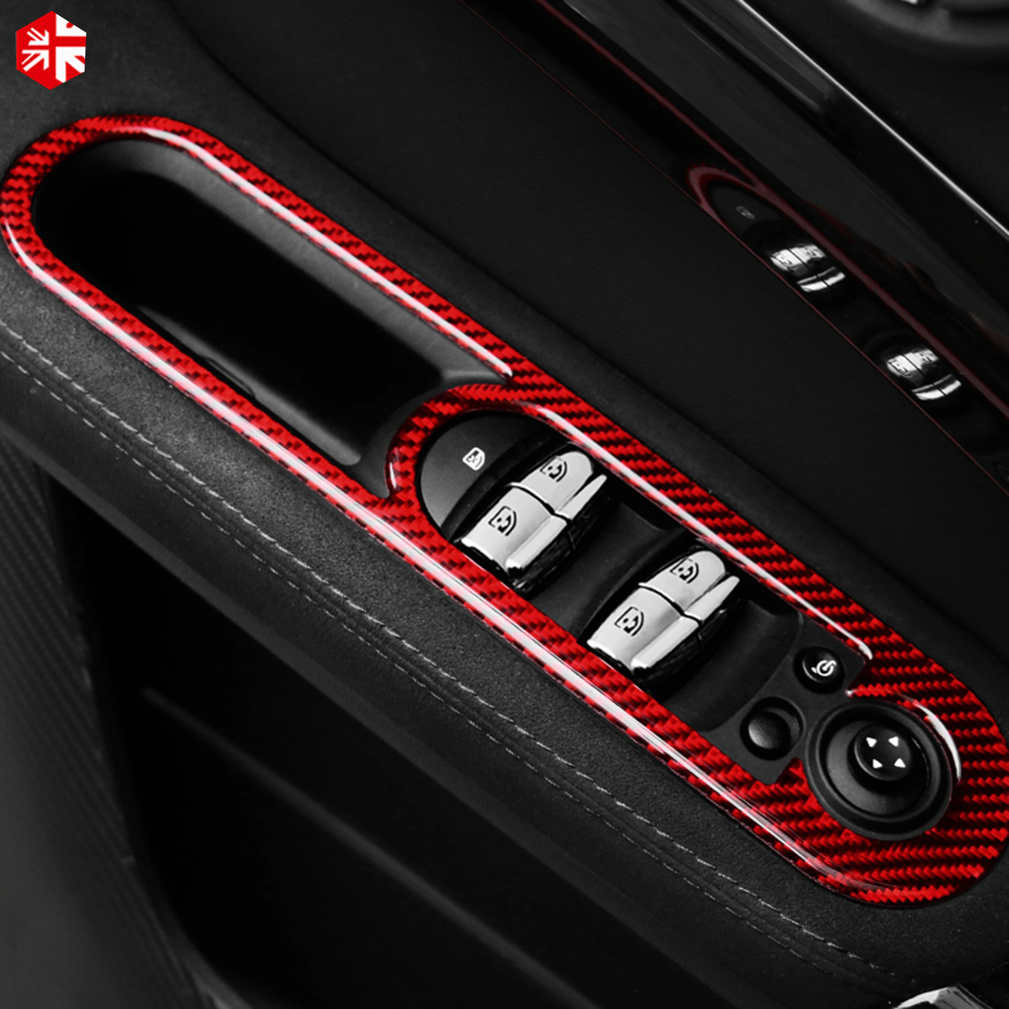 Для MINI Cooper Countryman F60, углеродное волокно, для интерьера автомобиля, переключатель окна, панель управления, отделка, наклейки, Декор, крышка, аксессуары