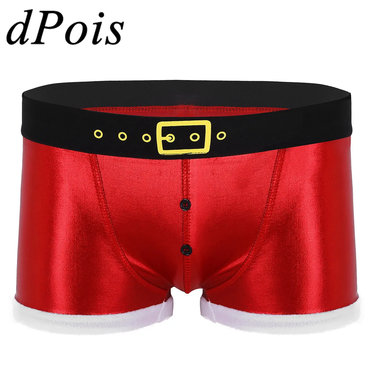 DPOIS Для мужчин красного цвета с поясом На Рождество принтом Шорты боксеры для