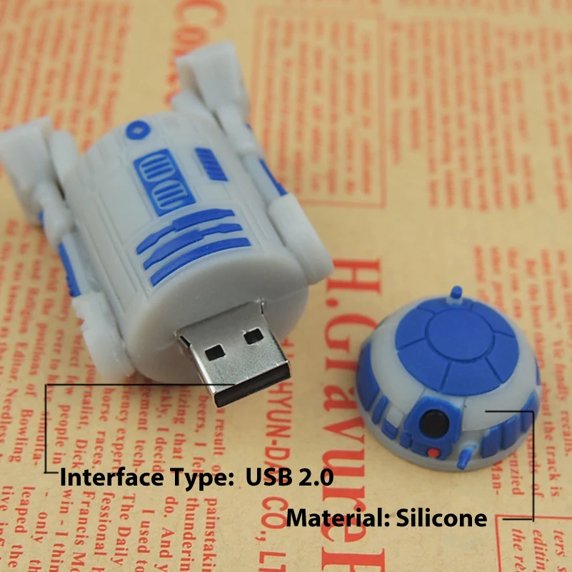 Флеш накопитель USB 2 0 в стиле Звездных войн храбрости R2D2 32 ГБ 64 ГБ|USB