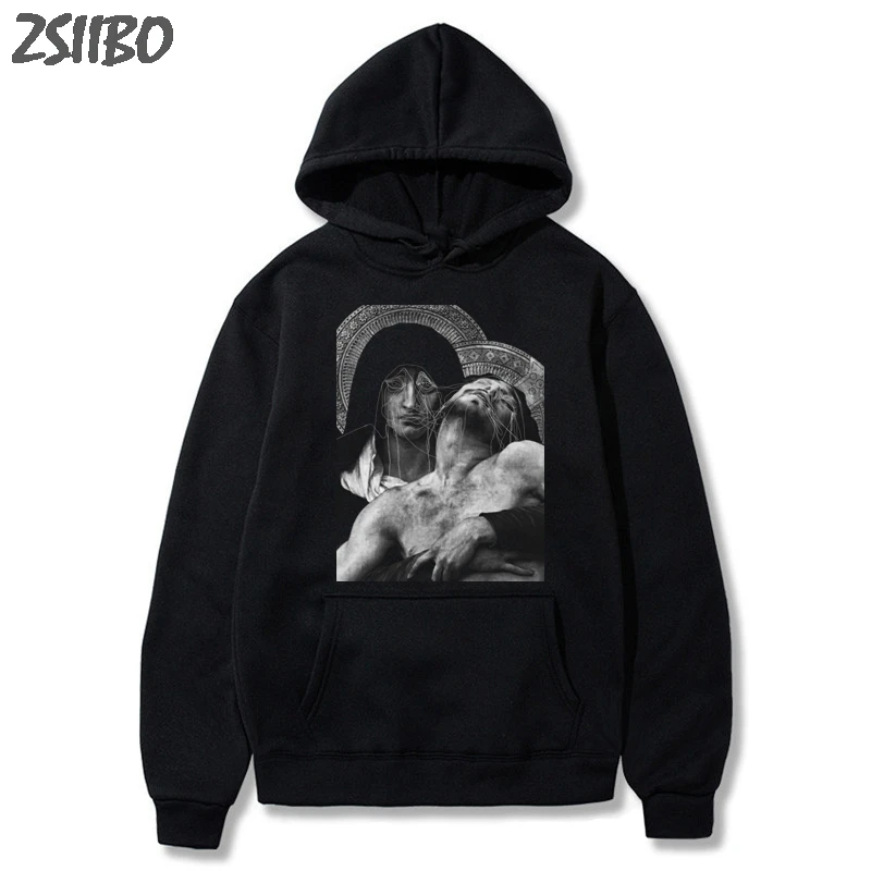 Толстовка мужская в стиле унисекс свитшот с забавным принтом Моны Лизы уличная