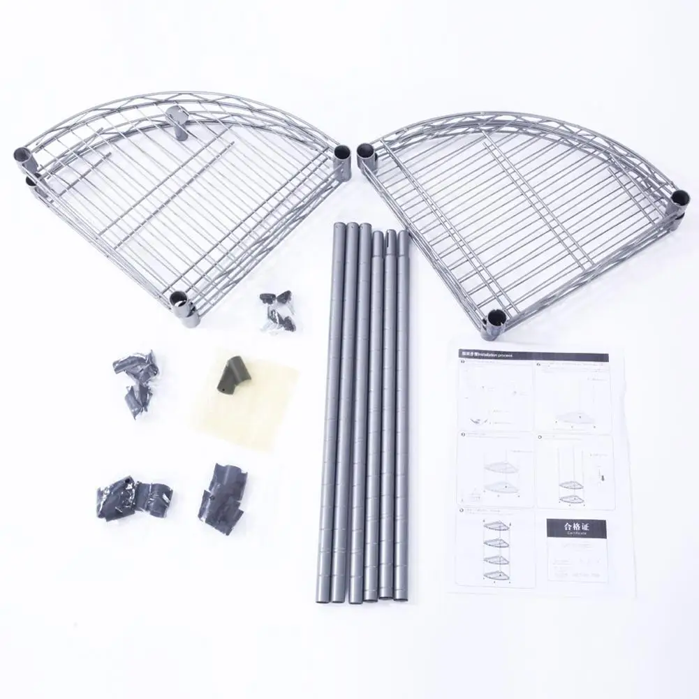 

Fan-shaped Carbon Steel PP Assembly 4-Tier Adjustable Storage Rack c Bathroom Corner Shower Shelf Rack Bath Supplies Organizer