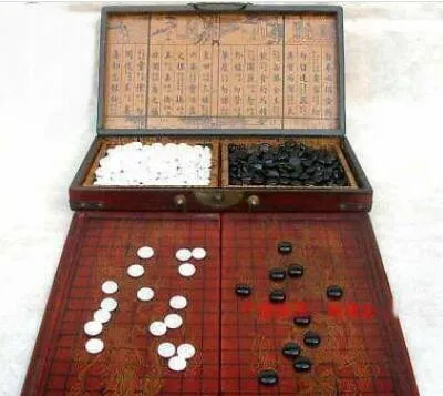 Оптовая продажа дешевые китайские Go игровой набор кожаная коробка гобан доска и