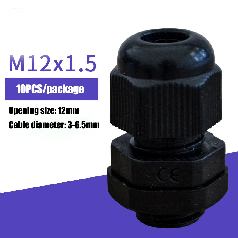

10 шт./лот IP68 M12x1.5 для 3-6,5 мм M16x1.5 M20x1.5 M22 провод кабель CE белый/черный водонепроницаемый нейлон пластик кабельный ввод соединитель