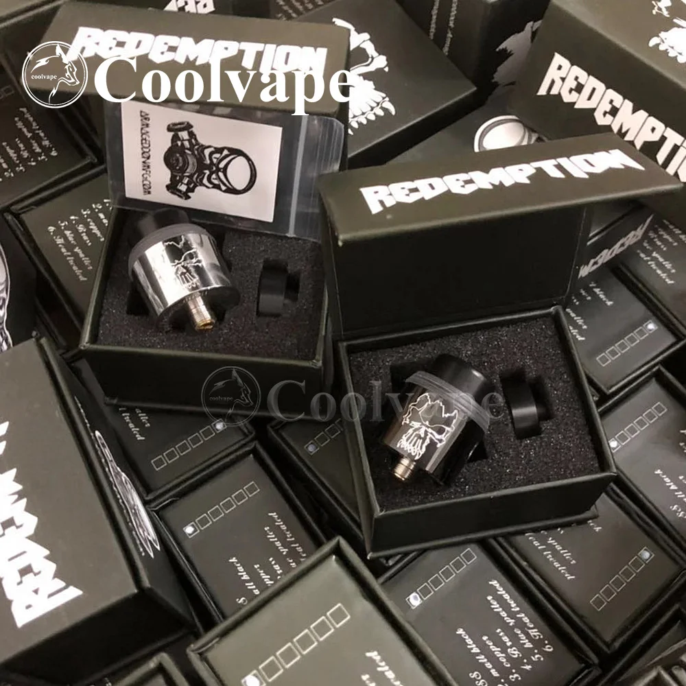 

100% Original Redemption 24mm RDA Electronic Cigarette atomizer Dual Post Build Deck vape for 510 thread mechanical mods vape